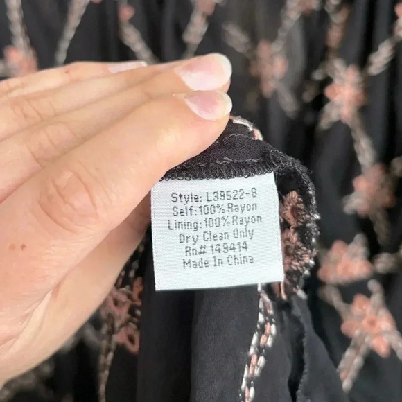 Johnny Was Jackie Floral Embroidered Sheer Bohemian Mini Dress Size XS - Picture 11 of 11